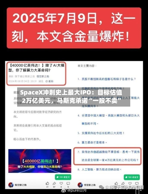 SpaceX冲刺史上最大IPO：目标估值2万亿美元，马斯克承诺“一股不卖”-第2张图片