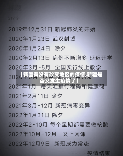 【新疆有没有改变地区的疫情,新疆是否又发生疫情了】
