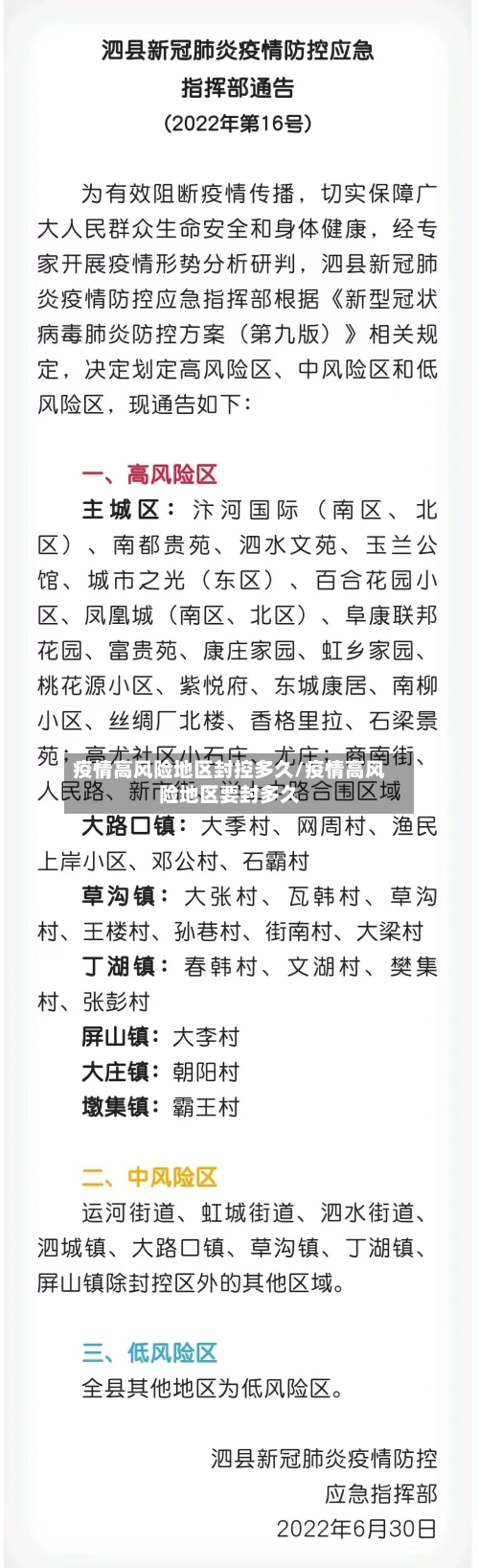 疫情高风险地区封控多久/疫情高风险地区要封多久-第2张图片