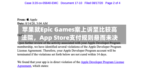苹果就Epic Games案上诉至比较高法院	，App Store支付规则悬而未决-第2张图片