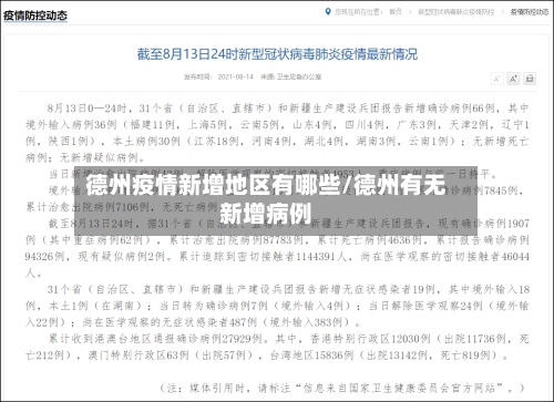 德州疫情新增地区有哪些/德州有无新增病例