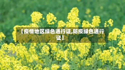【疫情地区绿色通行证,防疫绿色通行证】